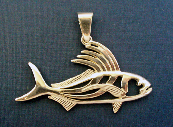Large Roosterfish Pendant in Silver