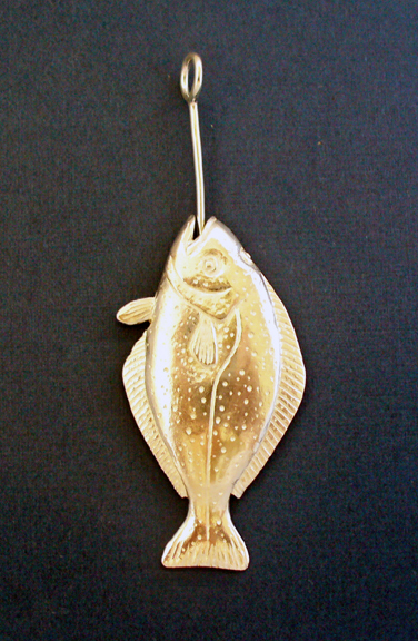 Large Halibut Pendant in Silver
