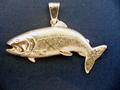 Large King Salmon Pendant in Silver