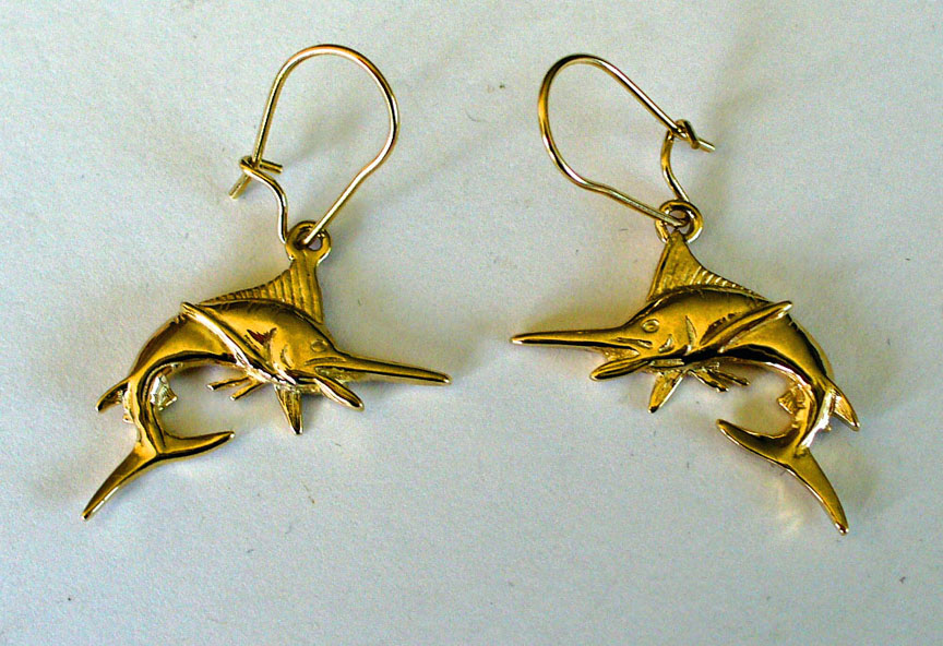 Marlin Earrings in Gold