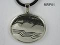 Mountain and River Pendant in Silver