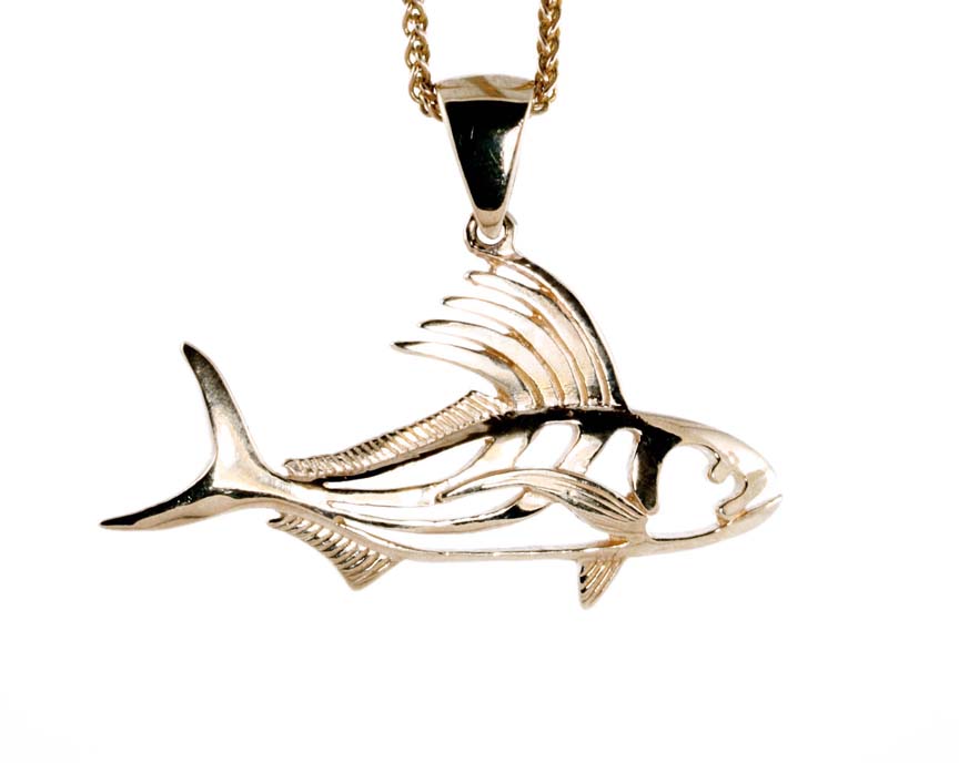 Large Roosterfish Pendant in Gold